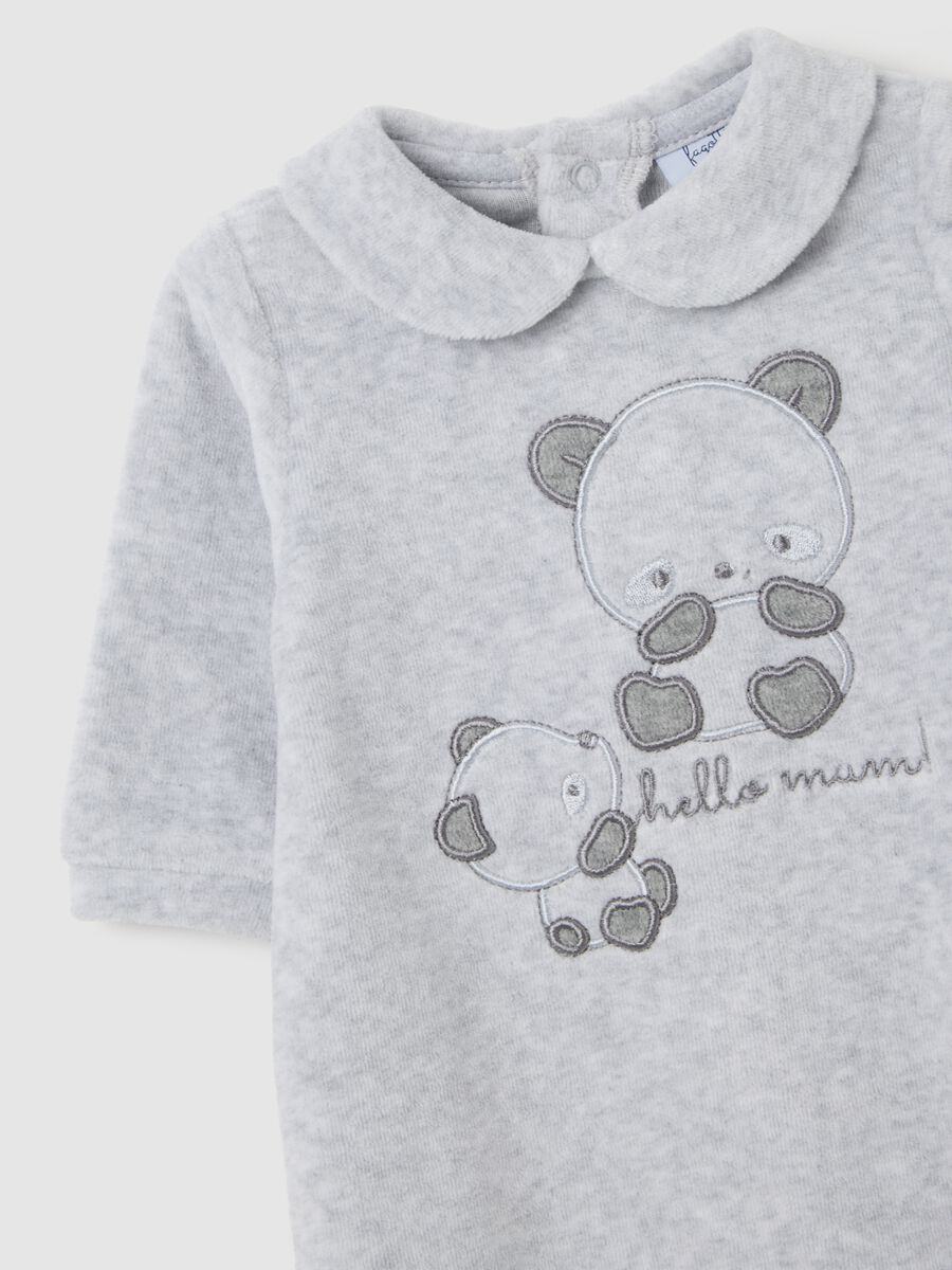 Grey newborn cotton blend romper_2