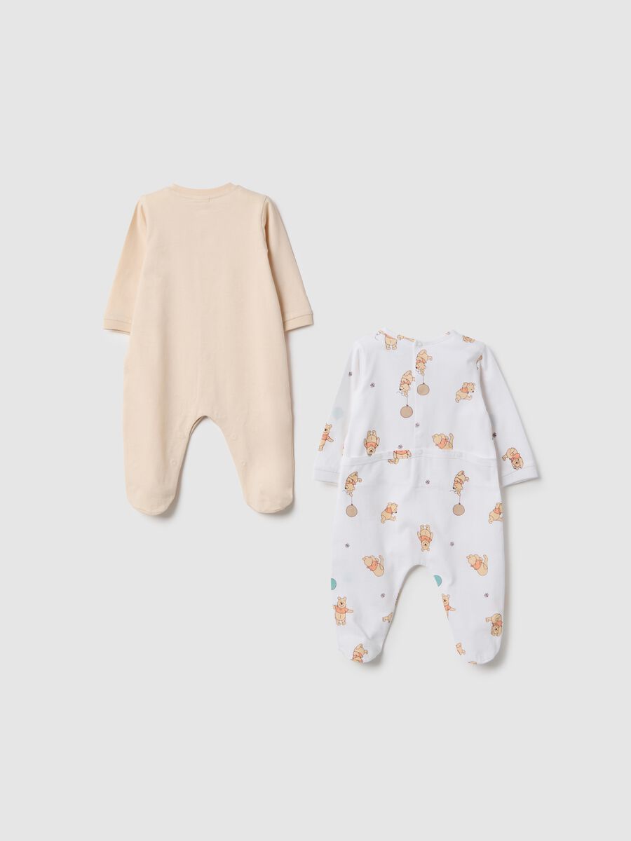 Multi-coloured pure cotton baby sleepsuits twin-pack with Disney prints_1