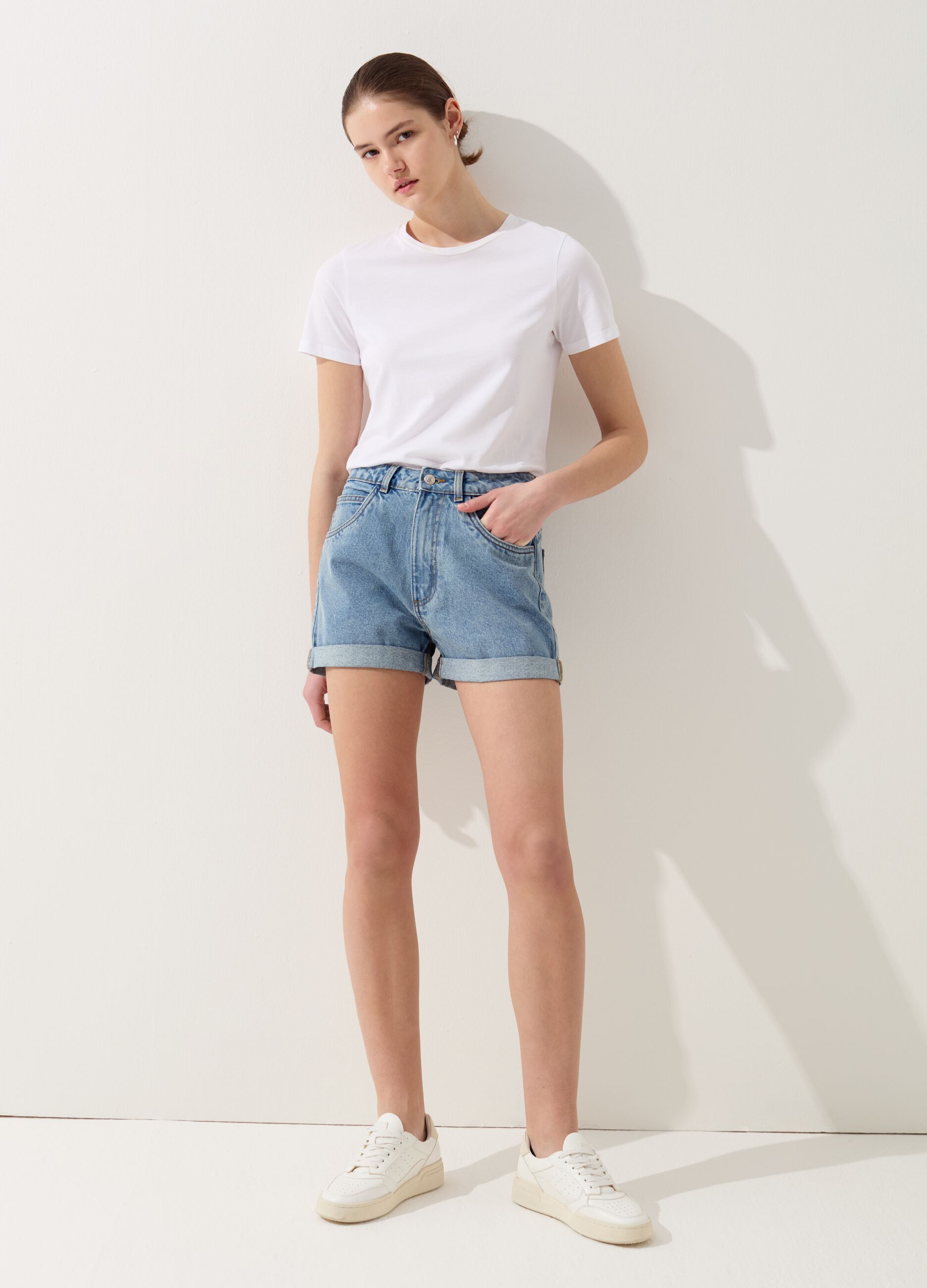 Shorts mom fit in denim