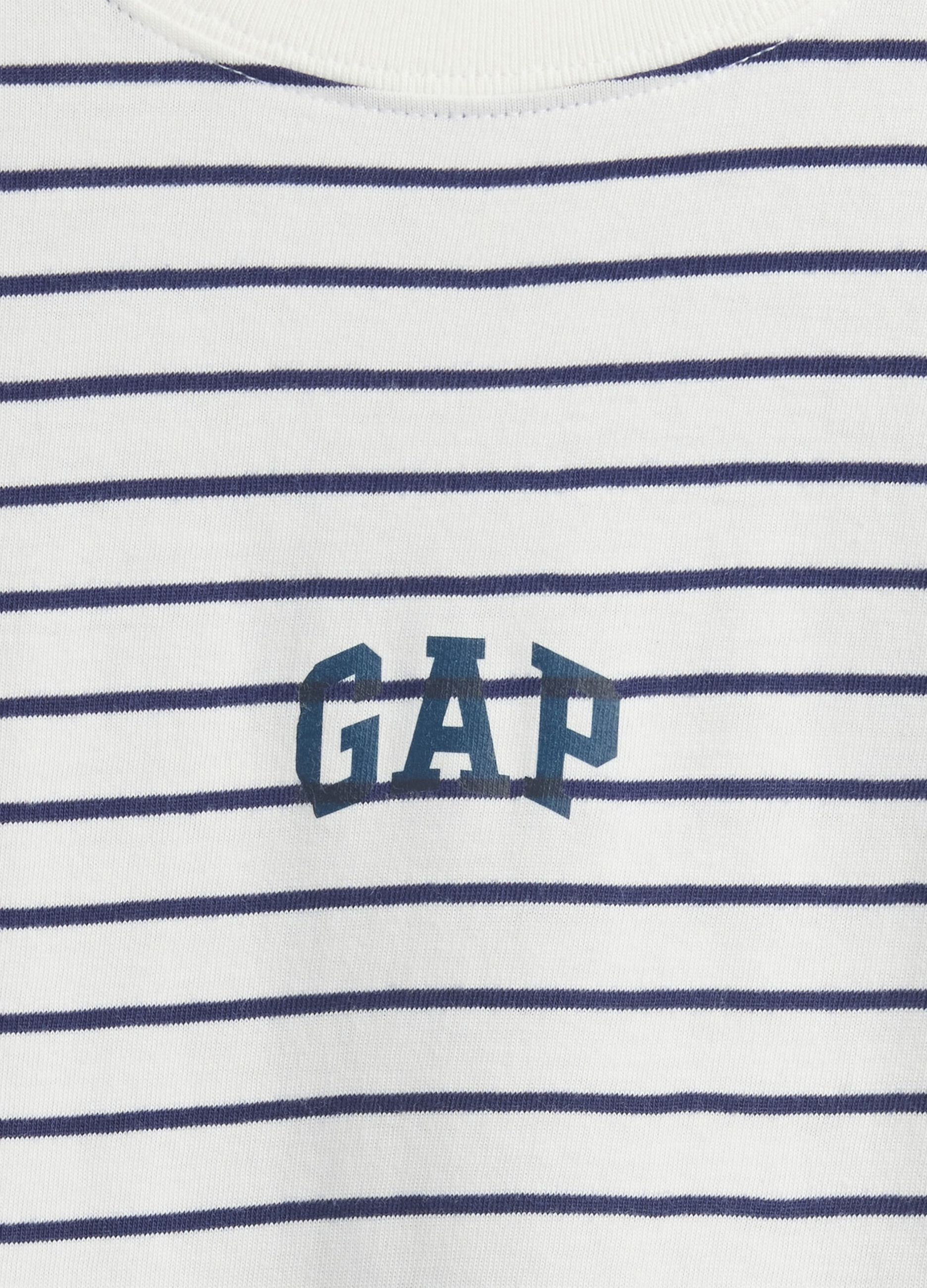 T-shirt in cotone elasticizzato a righe con logo GAP