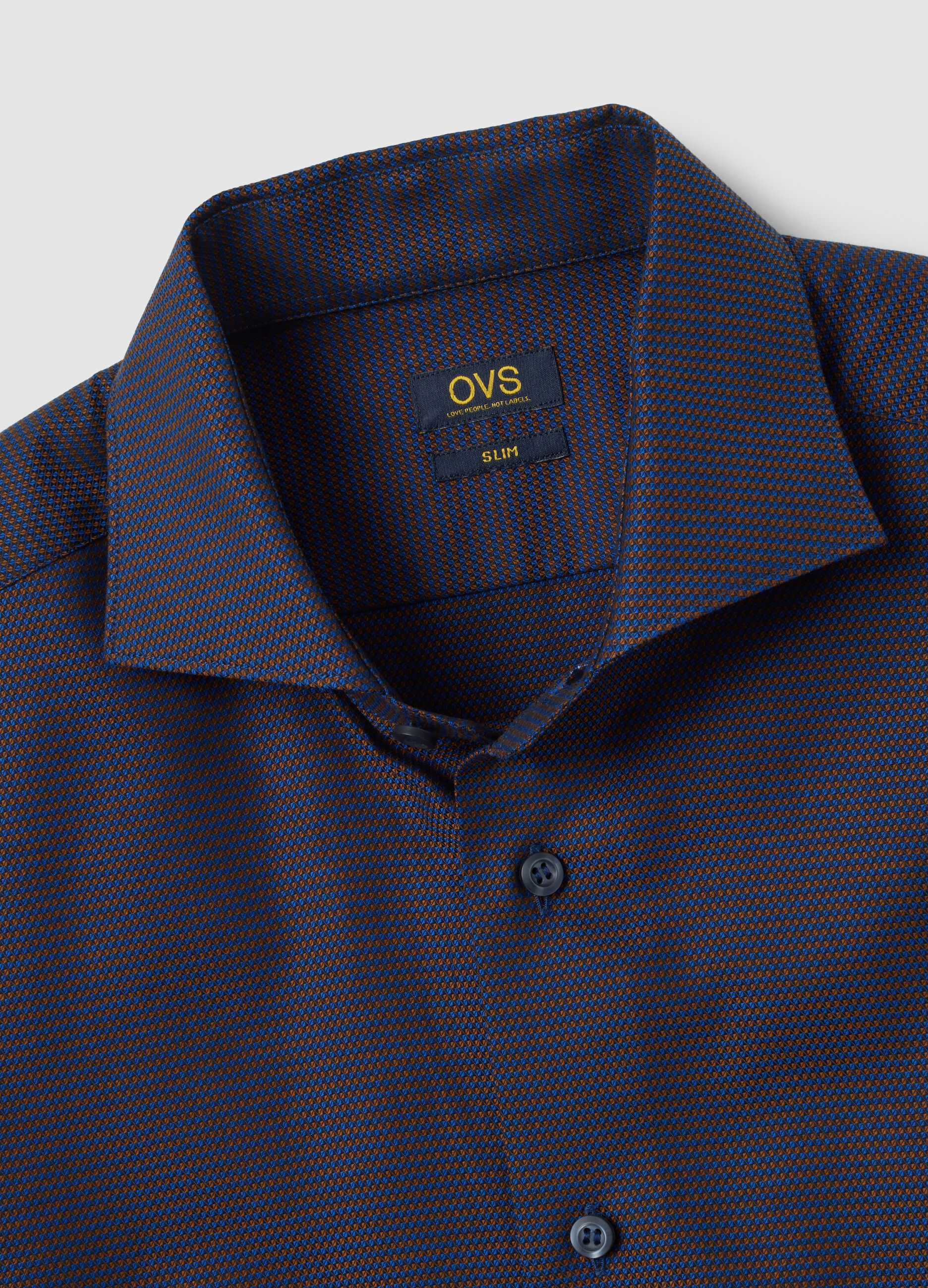 Camicia in cotone elasticizzato multicolor slim fit