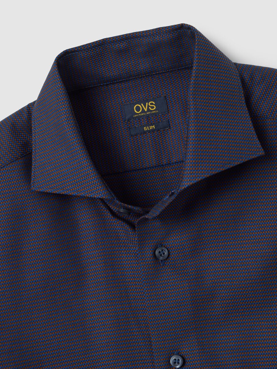 Camicia in cotone elasticizzato multicolor slim fit_1