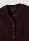 Brown pure cotton knitted vest with crew neck, regular fit_1