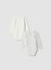 2-pack white organic cotton baby bodysuits with teddy bear print_1