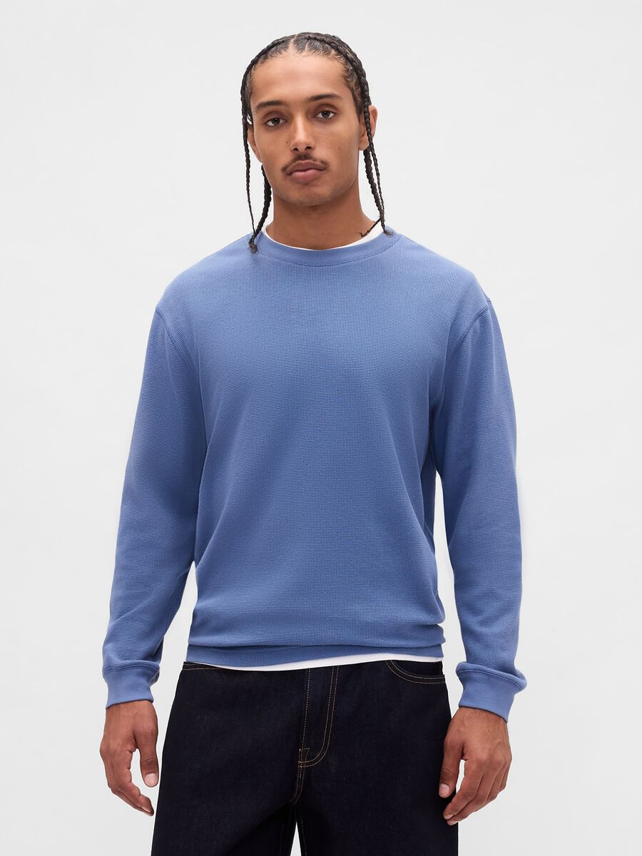 Maglia azzurra a maniche lunghe elasticizzata_0