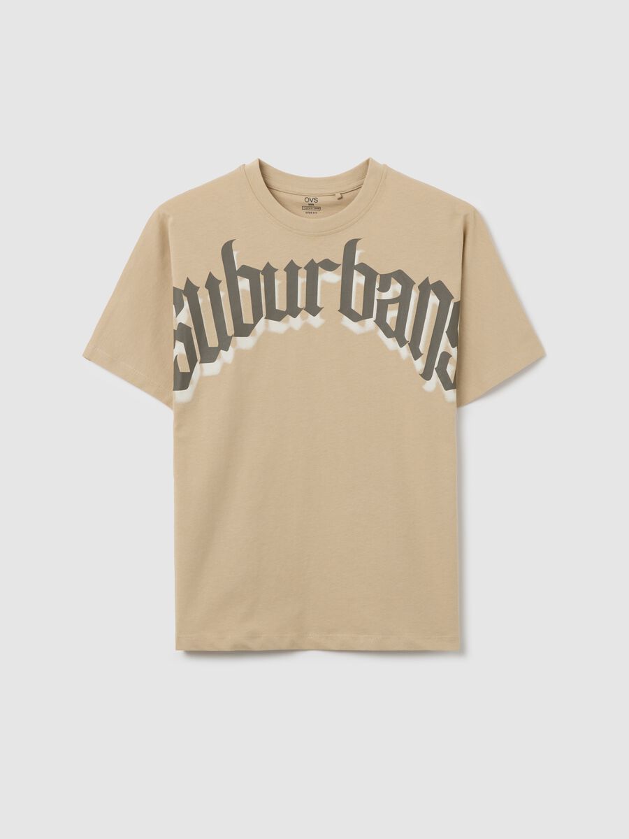Beige T-shirt with Suburbans print_3