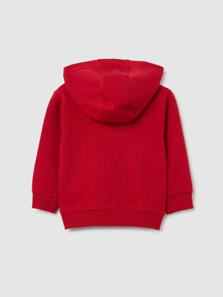 Felpa da neonato in puro cotone rossa regular fit_1