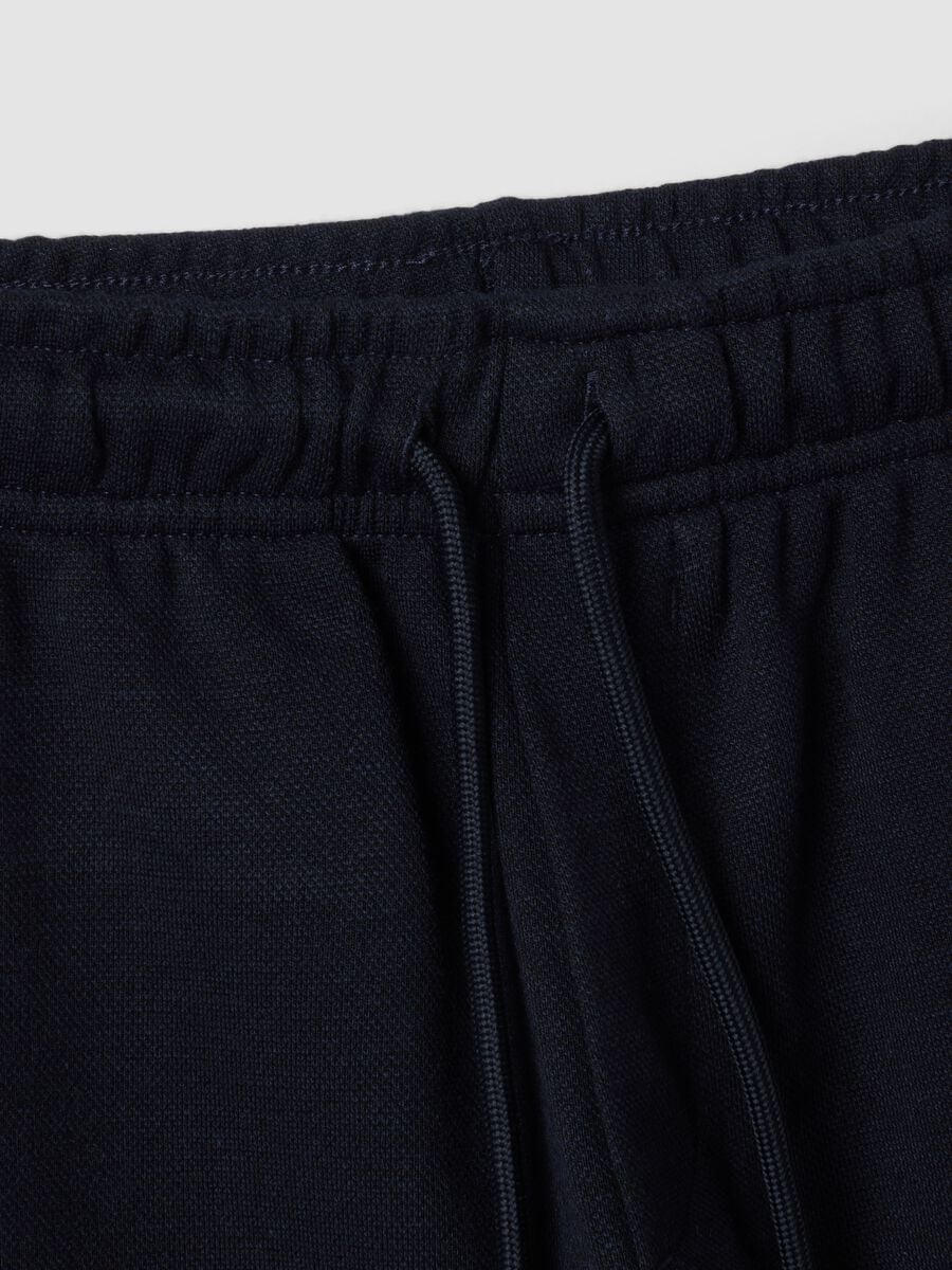 Pantaloni blu in viscosa e lyocell elasticizzato regular fit per bambino_2