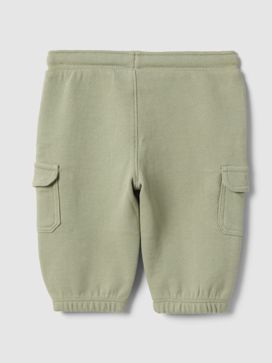 Shorts cargo verde in misto cotone da neonato regular fit_1
