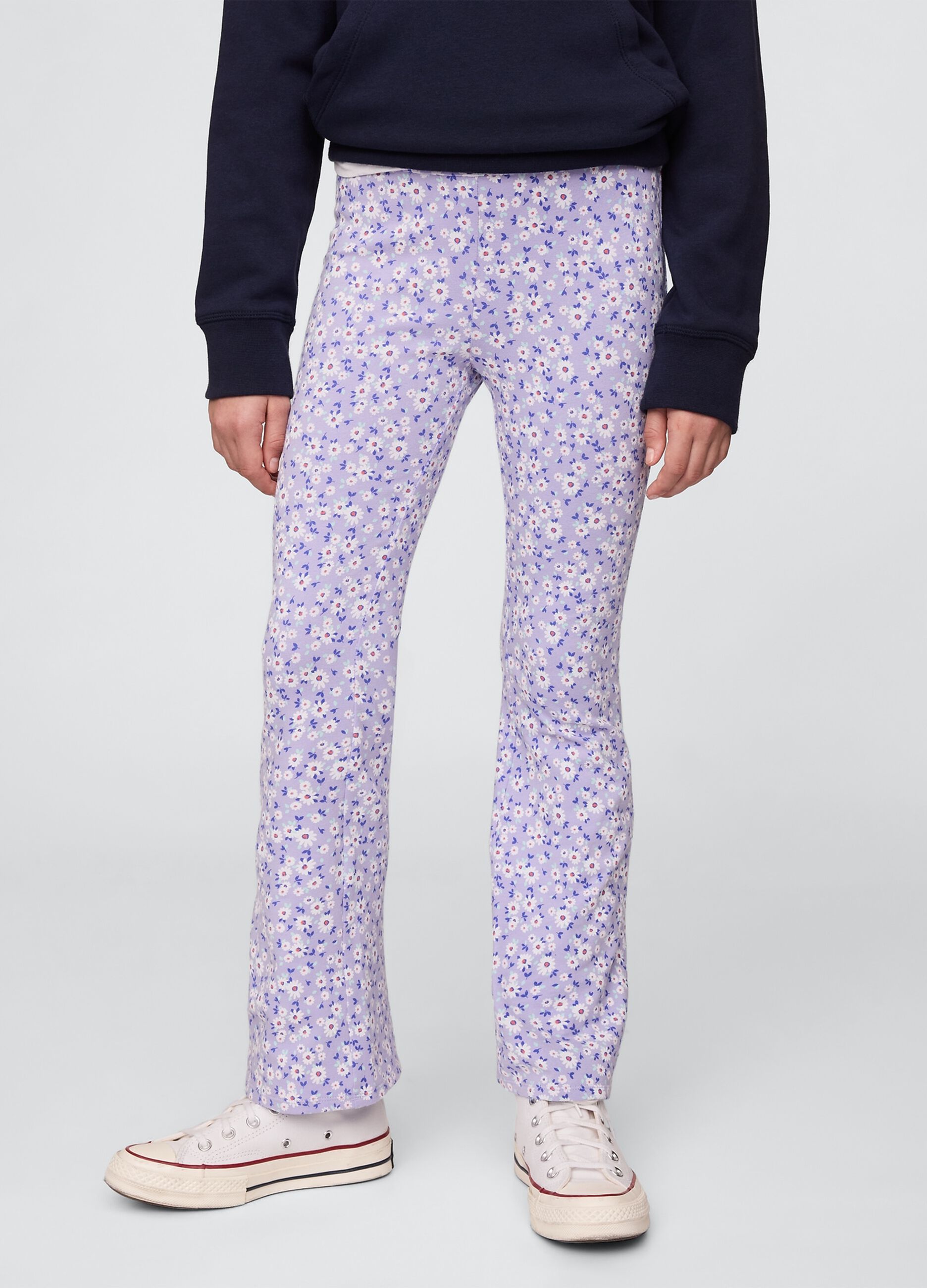 Purple Floral Bootcut Trousers