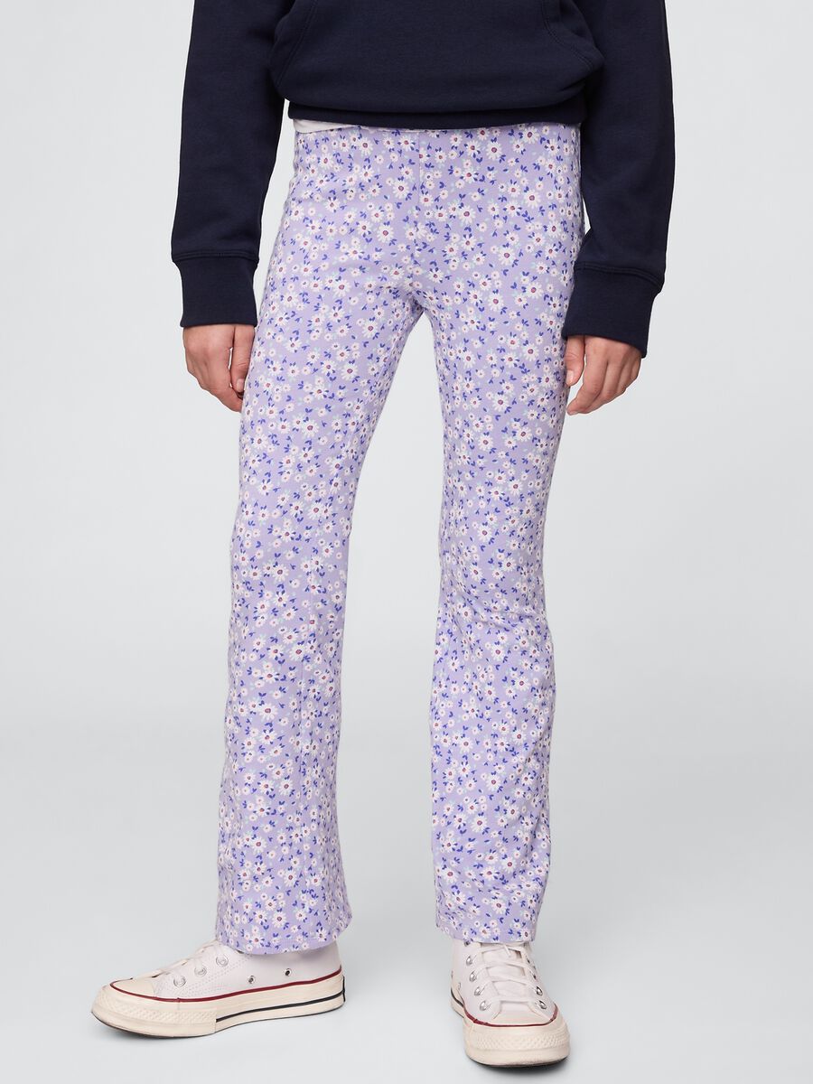 Purple Floral Bootcut Trousers_1