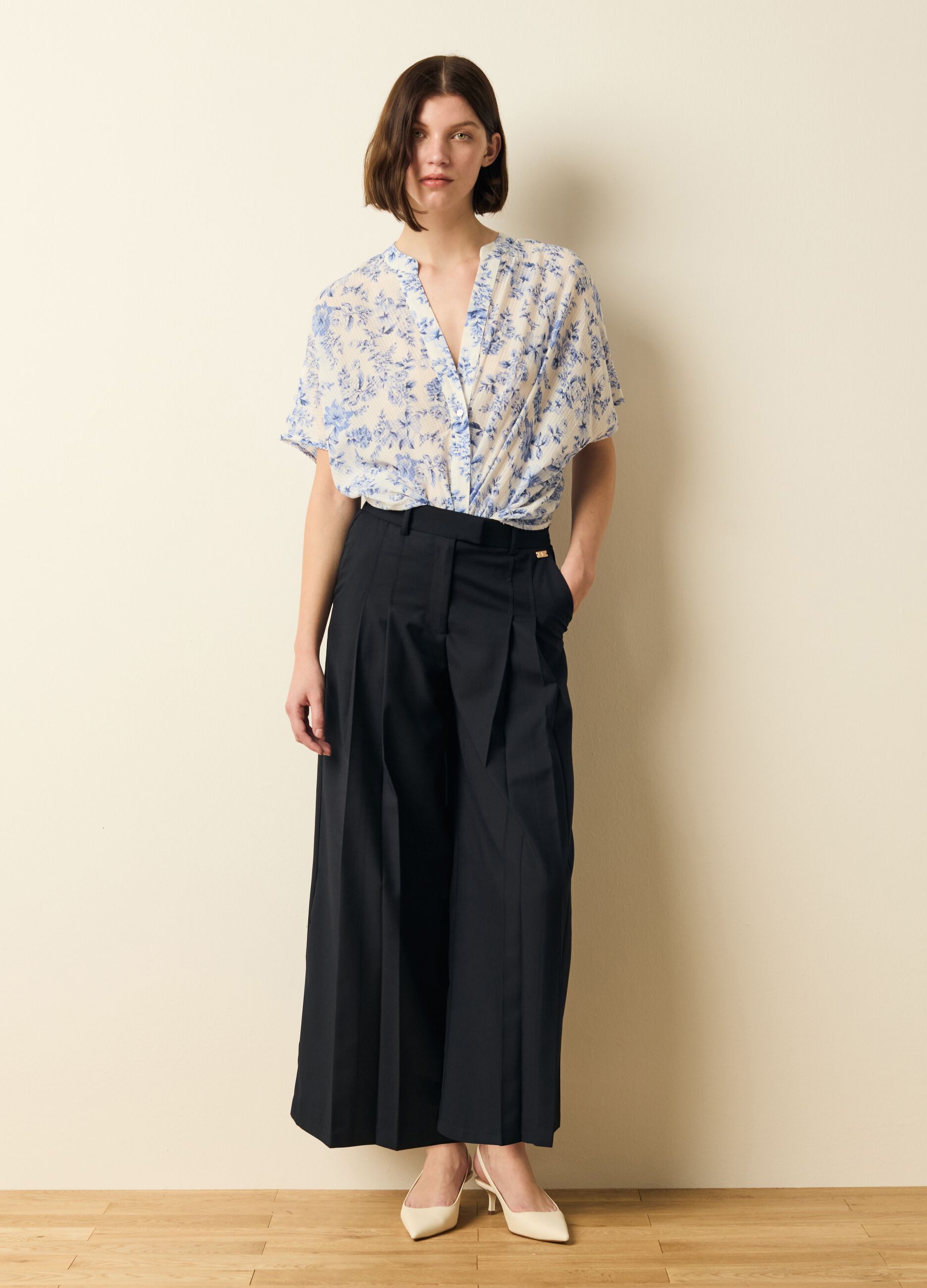 Floral blouse with knot