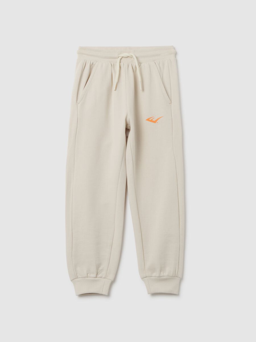 Pantaloni da bambino in puro cotone beige regular fit_0