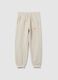 Pantaloni da bambino in puro cotone beige regular fit_0