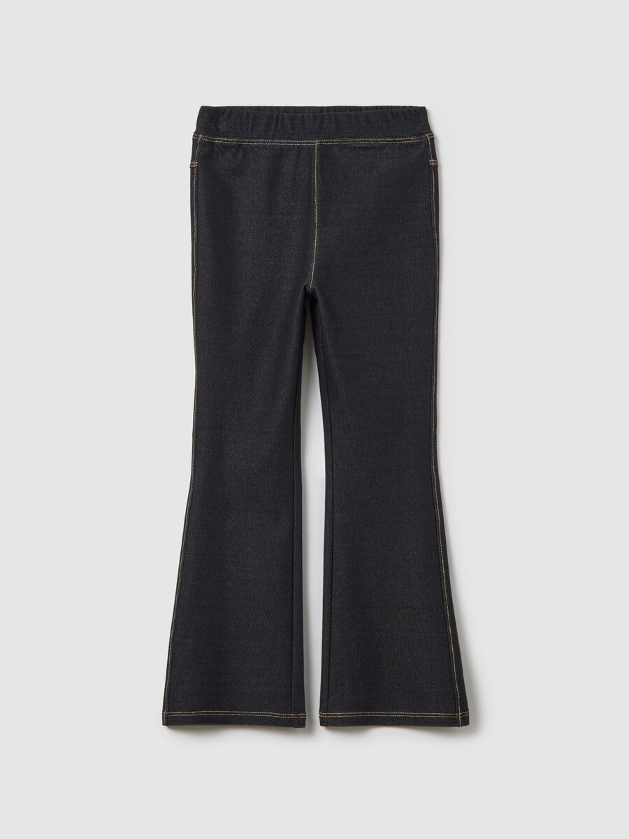 Girls' skinny denim cotton blend leggings_0