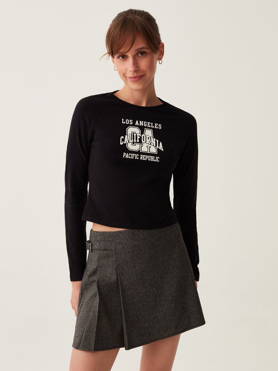 T-shirt a maniche lunghe con stampa_0