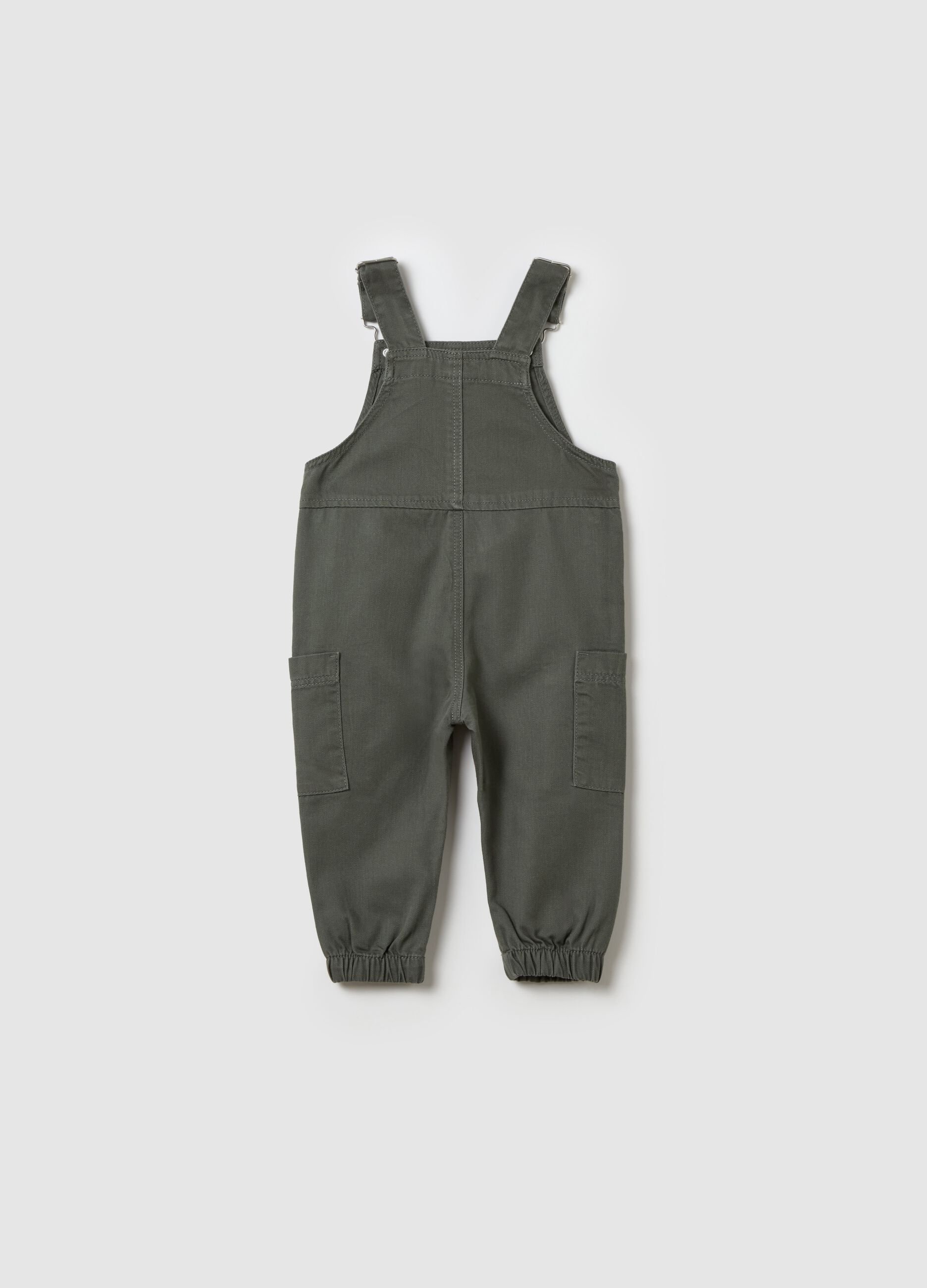 Cargo dungarees in cotton and Lyocell