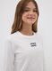 White pure organic cotton T-shirt with front slogan for girls_0