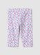 Girl's slim fit multicoloured cotton leggings with flowers_1