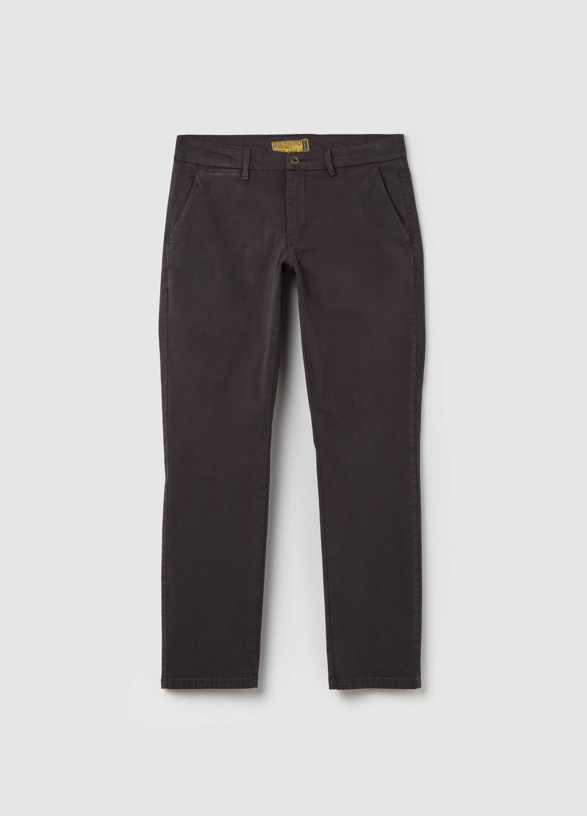 Regular-fit chino trousers in stretch cotton