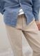 Beige regular fit stretch cotton trousers_3