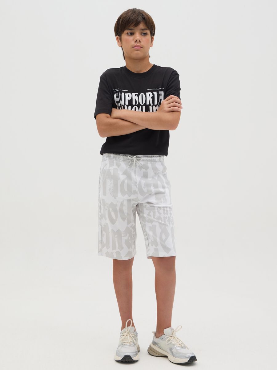 White French terry shorts with print_0