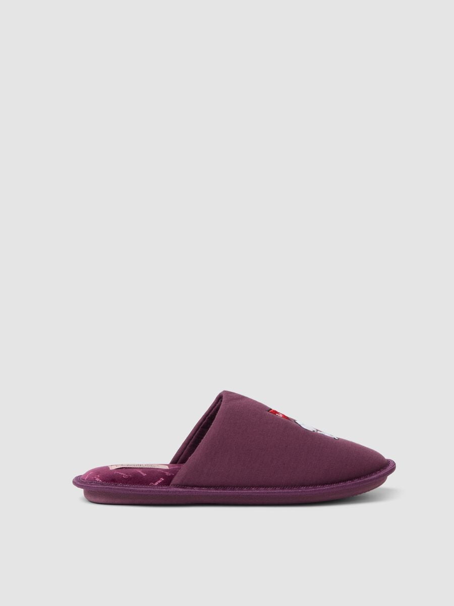 Pantofole viola malva con ricamo Peanuts_0