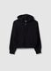 Girls' pure cotton black hoodie regular fit with zip_0