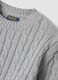 Grey marl cable-knit crew-neck jumper, regular fit_2