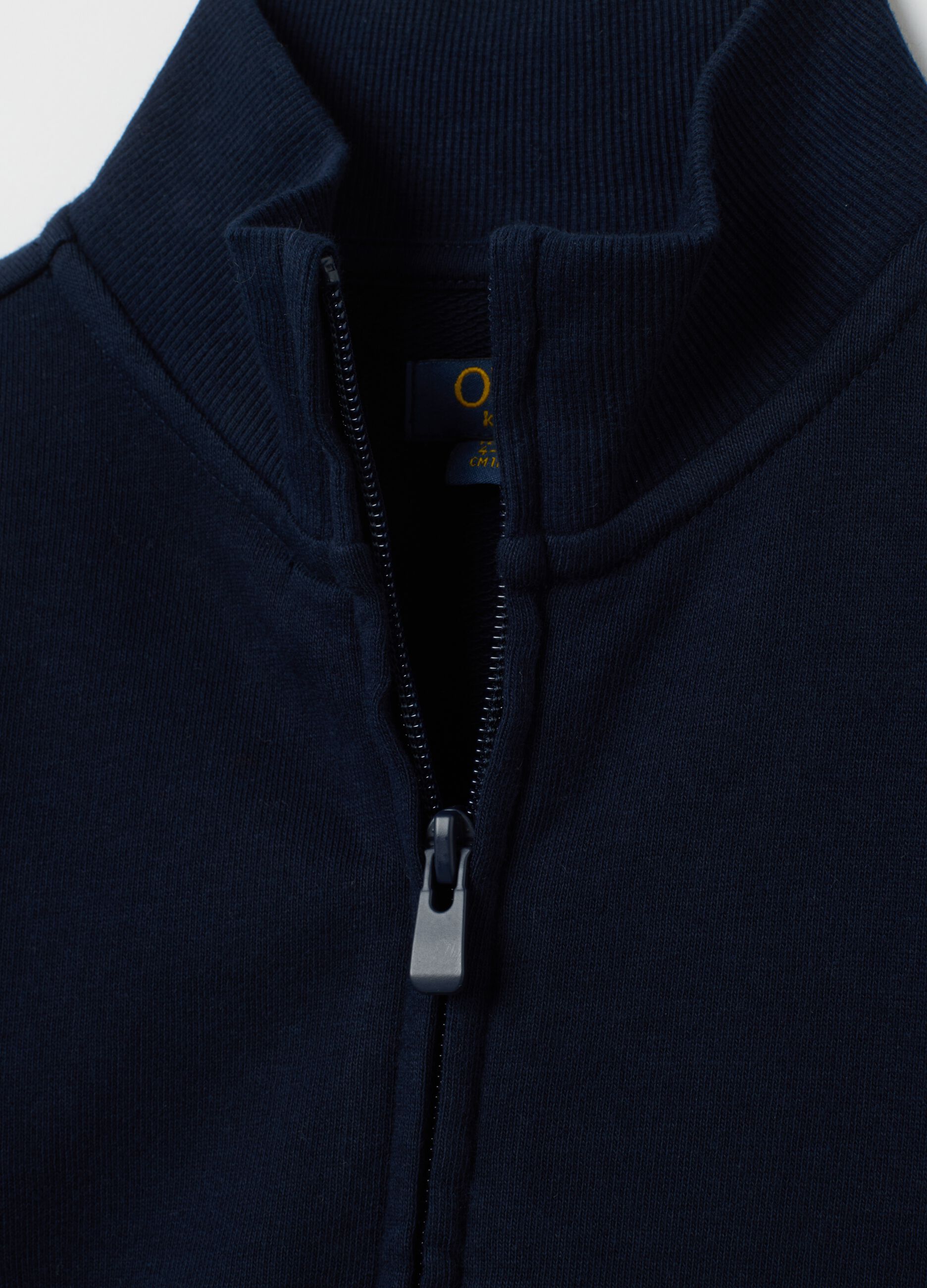 Felpa da bambino in puro cotone blu regular fit