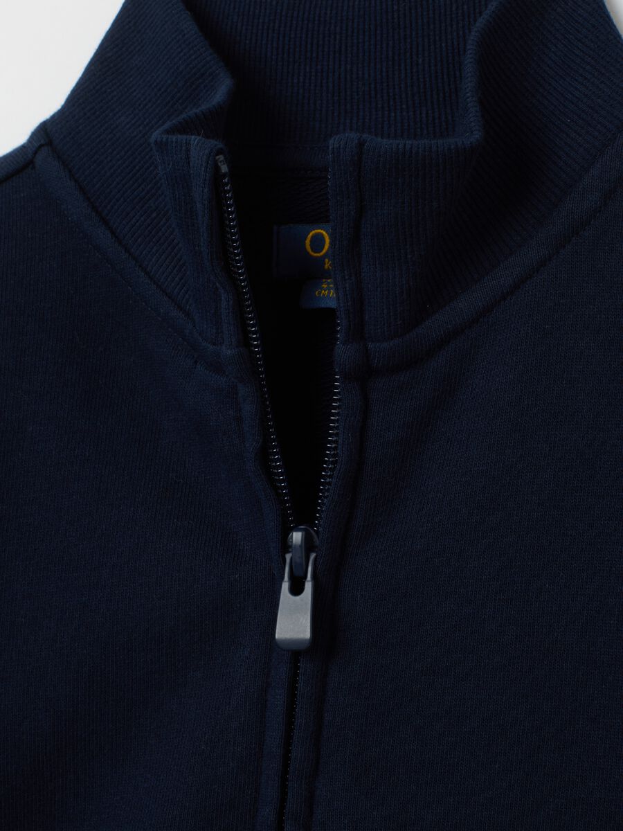 Felpa da bambino in puro cotone blu regular fit_2