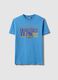 Sky Blue Pure Cotton Regular Fit T-shirt with Golden State Warriors Logo_4