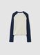 Blue stretch cotton T-shirt with contrast sleeves for girls_1
