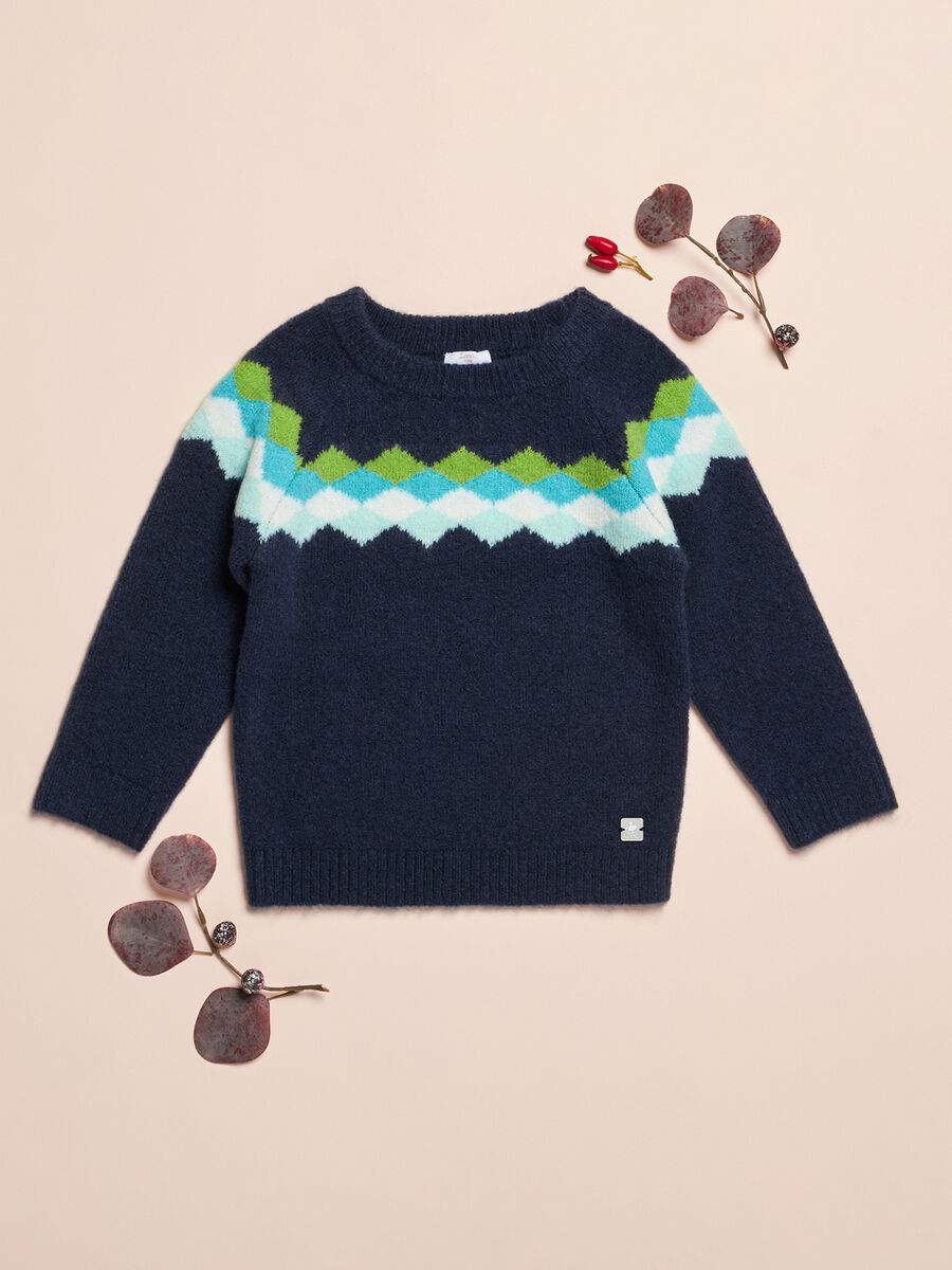 Maglione tricot con intarsio_0