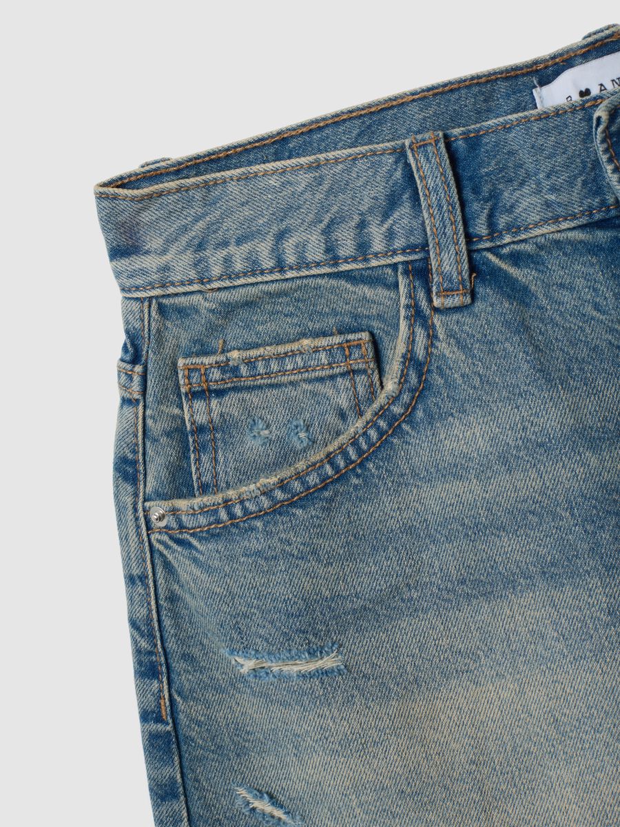 Women's Regular Fit Denim Short Skirt with Tear Details_1