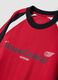 Red pure cotton T-shirt with front print, relaxed fit_5