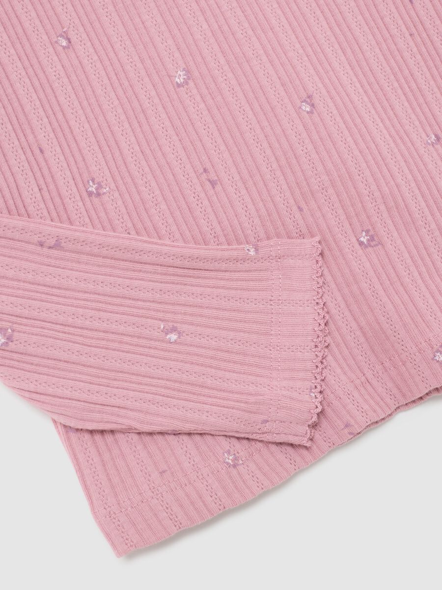 Maglia da pigiama in puro cotone rosa_5