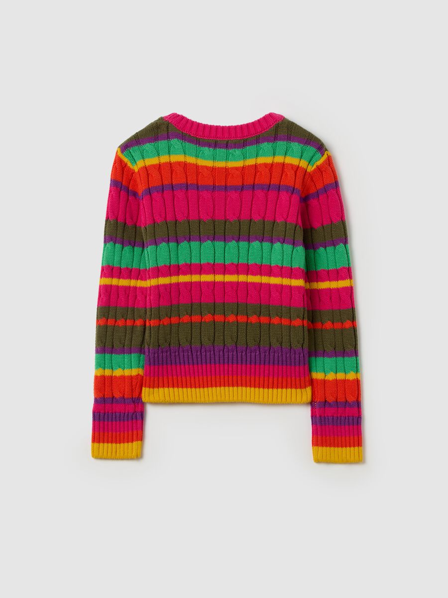 Cotton pullover with striped pattern_4