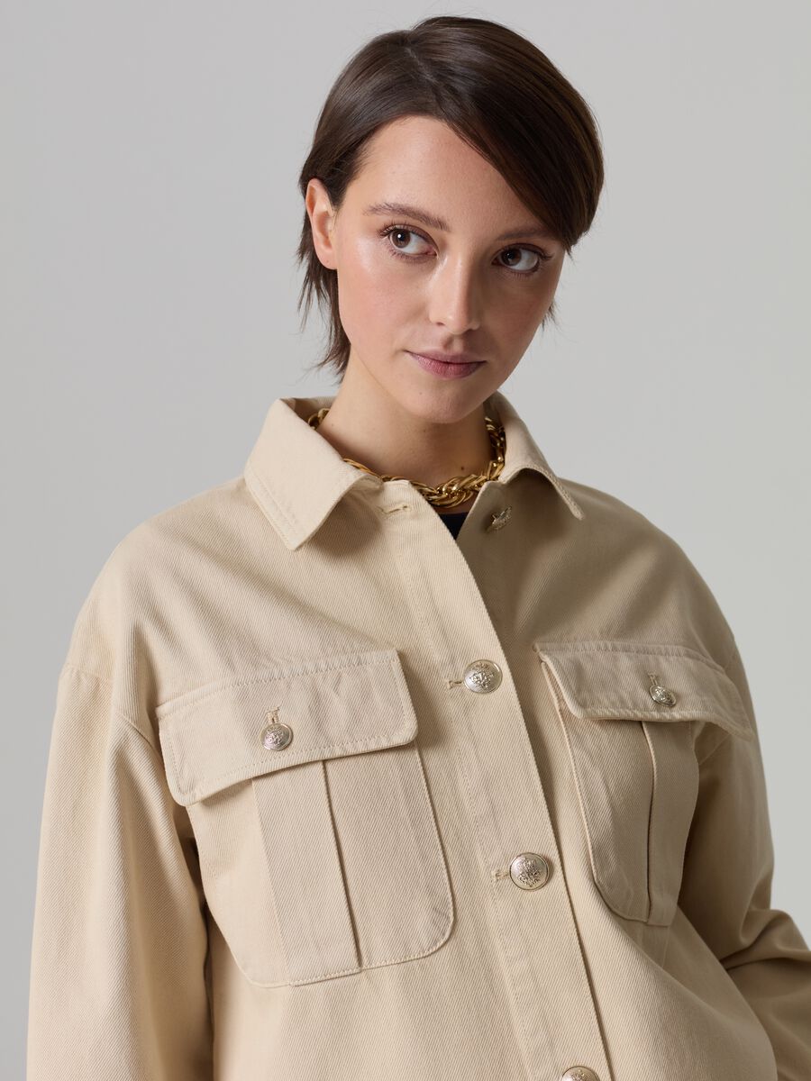 Twill shacket with buttons_1