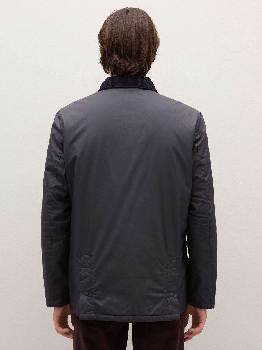 Blue Padded Jacket with Snap Buttons_2