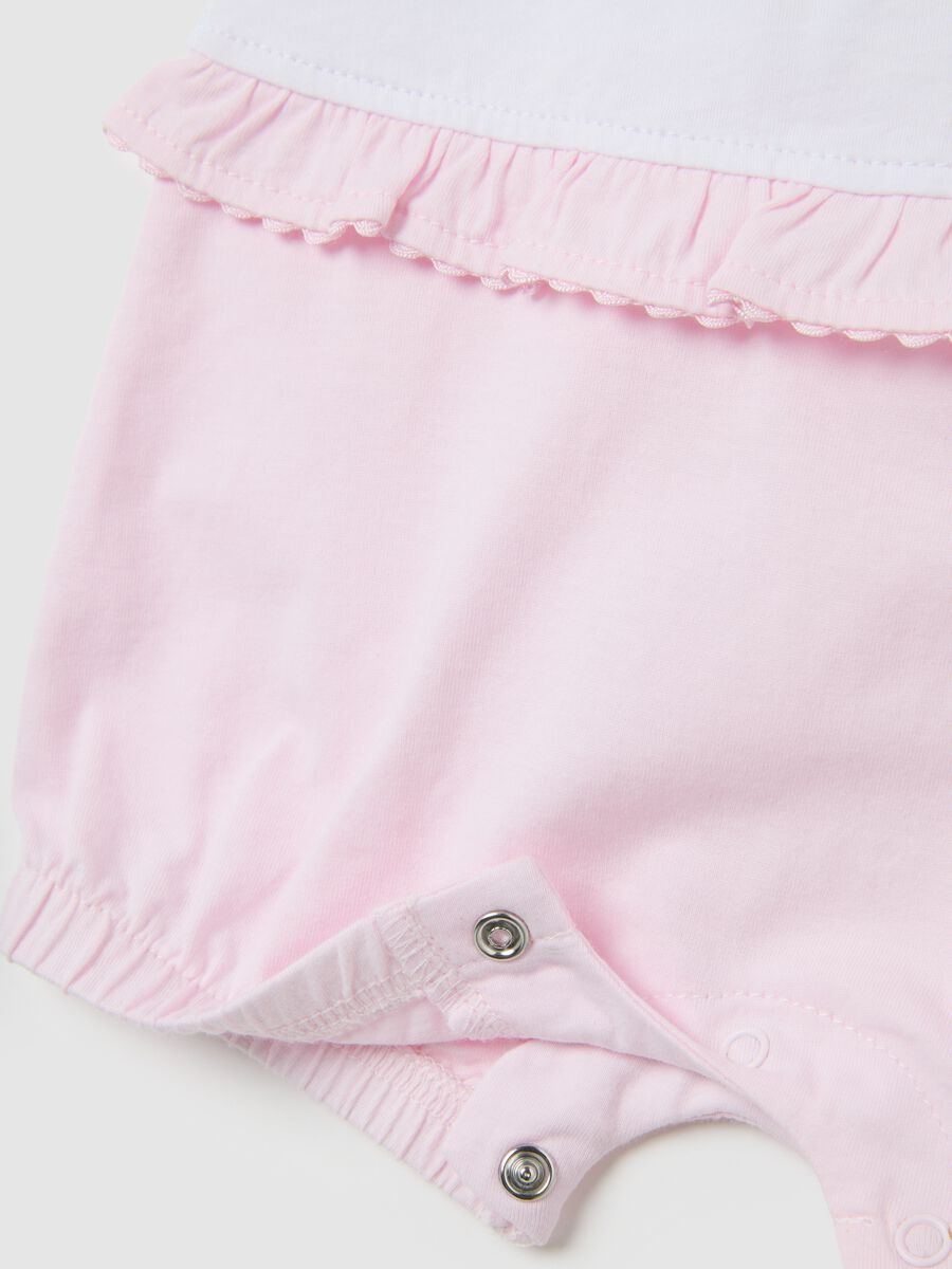 Multicoloured pure cotton Disney-print baby bodysuit_2