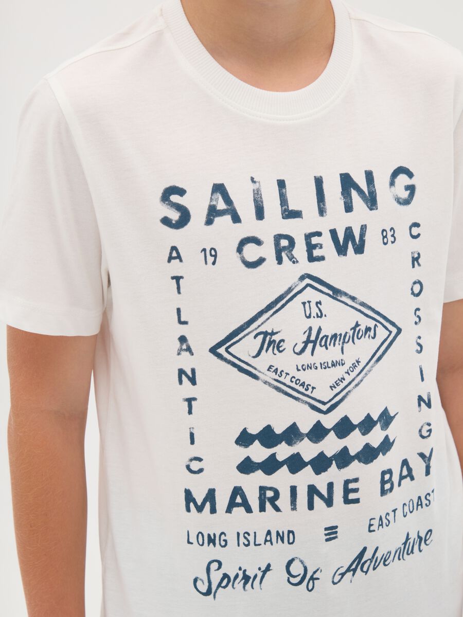 Boys' white pure cotton regular fit T-shirt_2