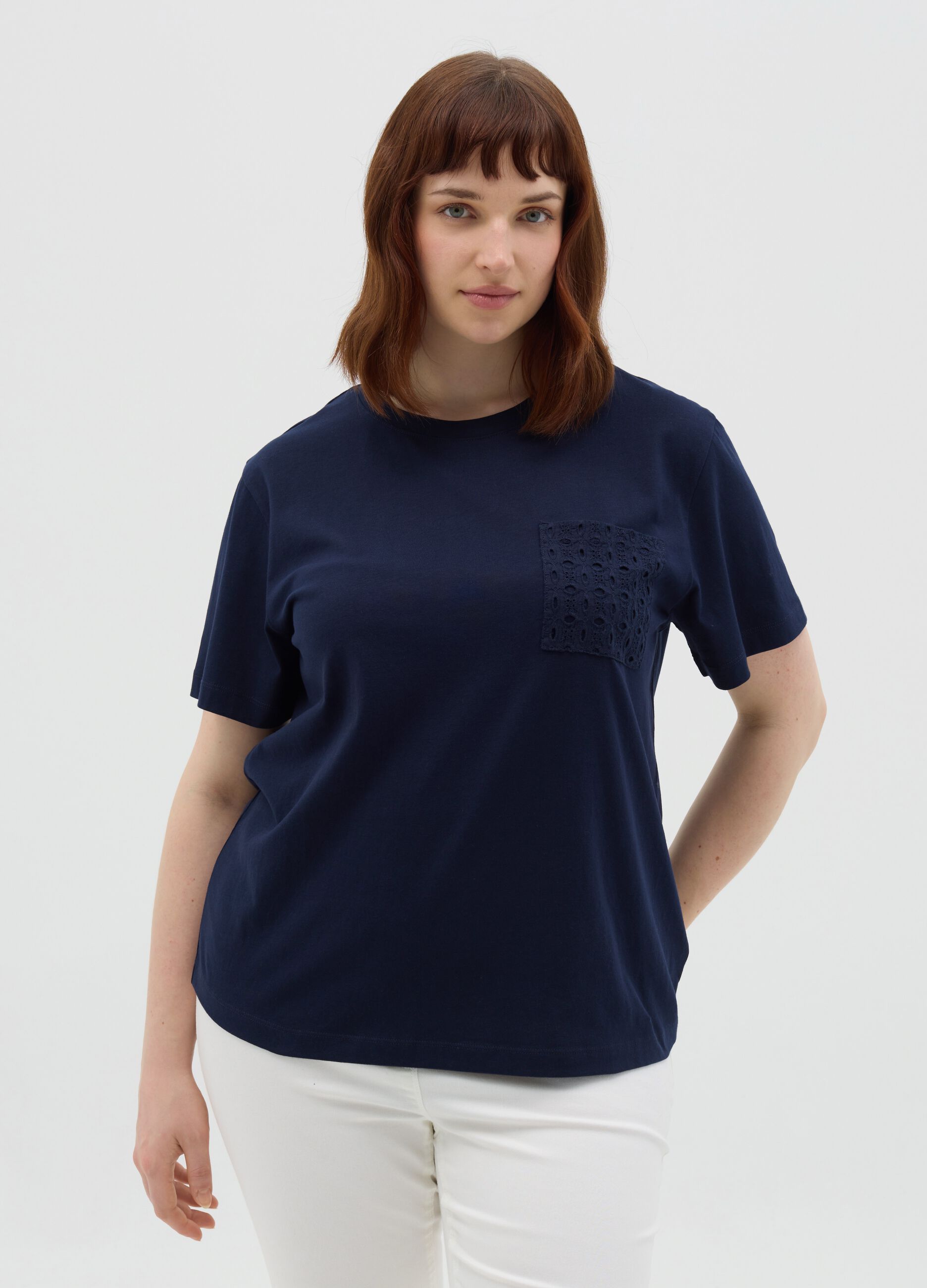 Mya Blue Cotton T-shirt
