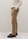 Beige Stretch Cotton Regular Fit Trousers_3