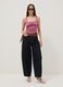 Pink regular-fit stretch tank top with pleats_0