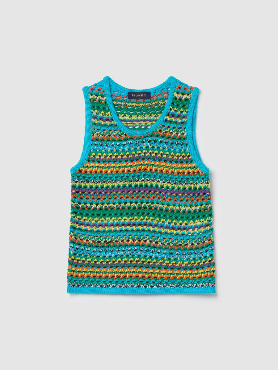 Crochet tank top in multicoloured knit_4