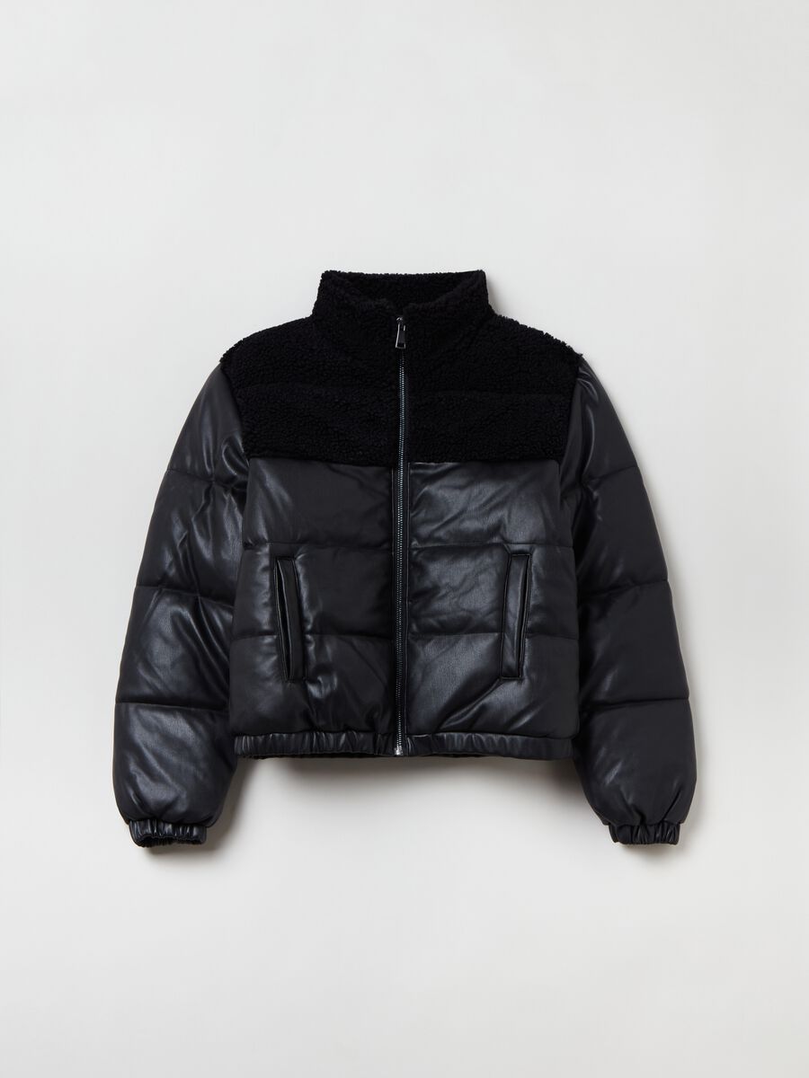 Bomber lucido con inserto boucle_0