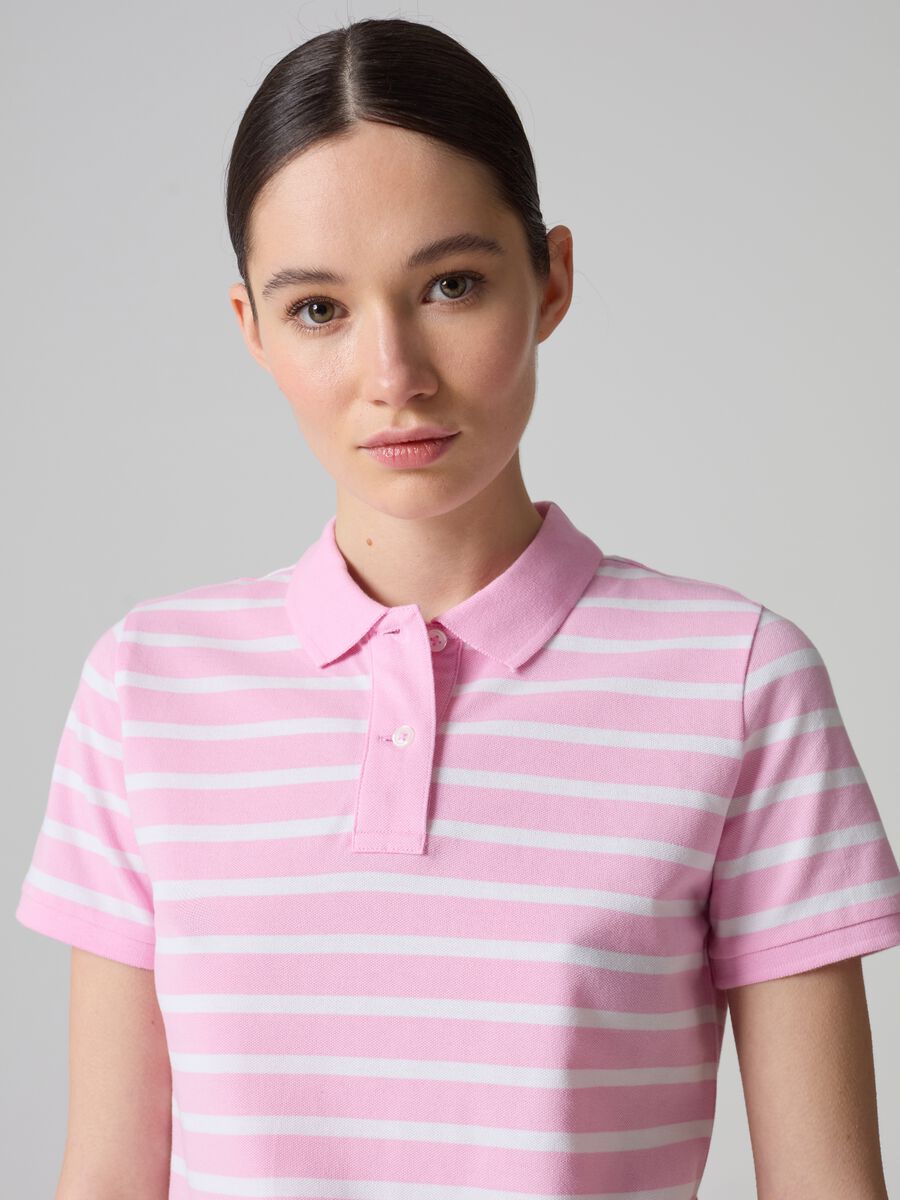 Organic cotton piquet polo shirt with stripes_1