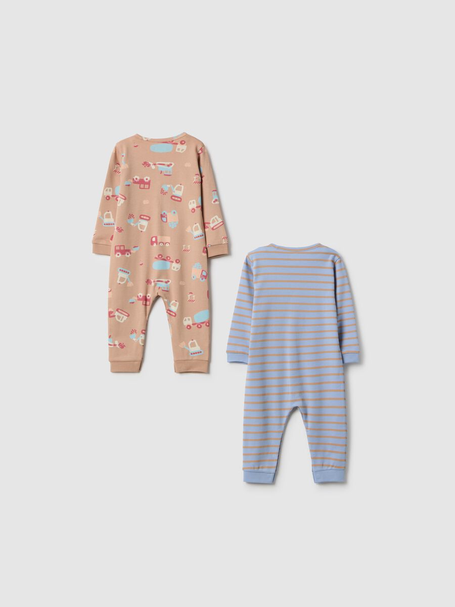 Multicolour pure cotton baby sleepsuit twin pack_1