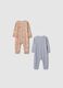 Multicolour pure cotton baby sleepsuit twin pack_1